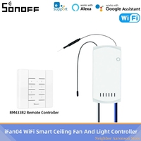 SONOFF iFan04 WiFi Smart Ceiling Fan And Light Controller 433 RF/APP/Voice Remote Control Adjust Speed Smart Home Automation