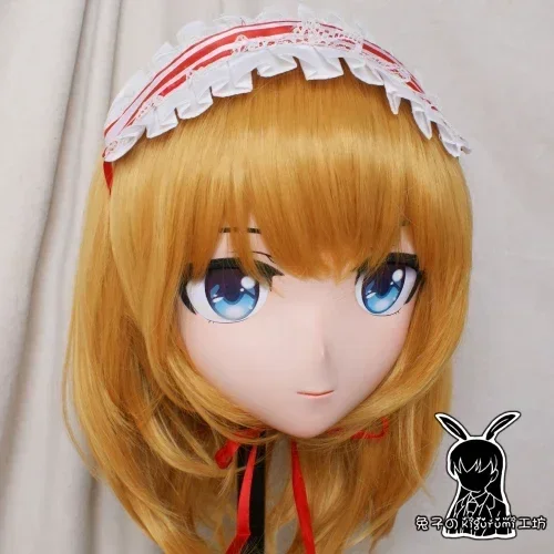 Crossdress Girl BJD Doll Mask Sword Art Online Cartoon Anime Realistic Silicone Alice Cosplay Mask Kigurumi Cross Dressing