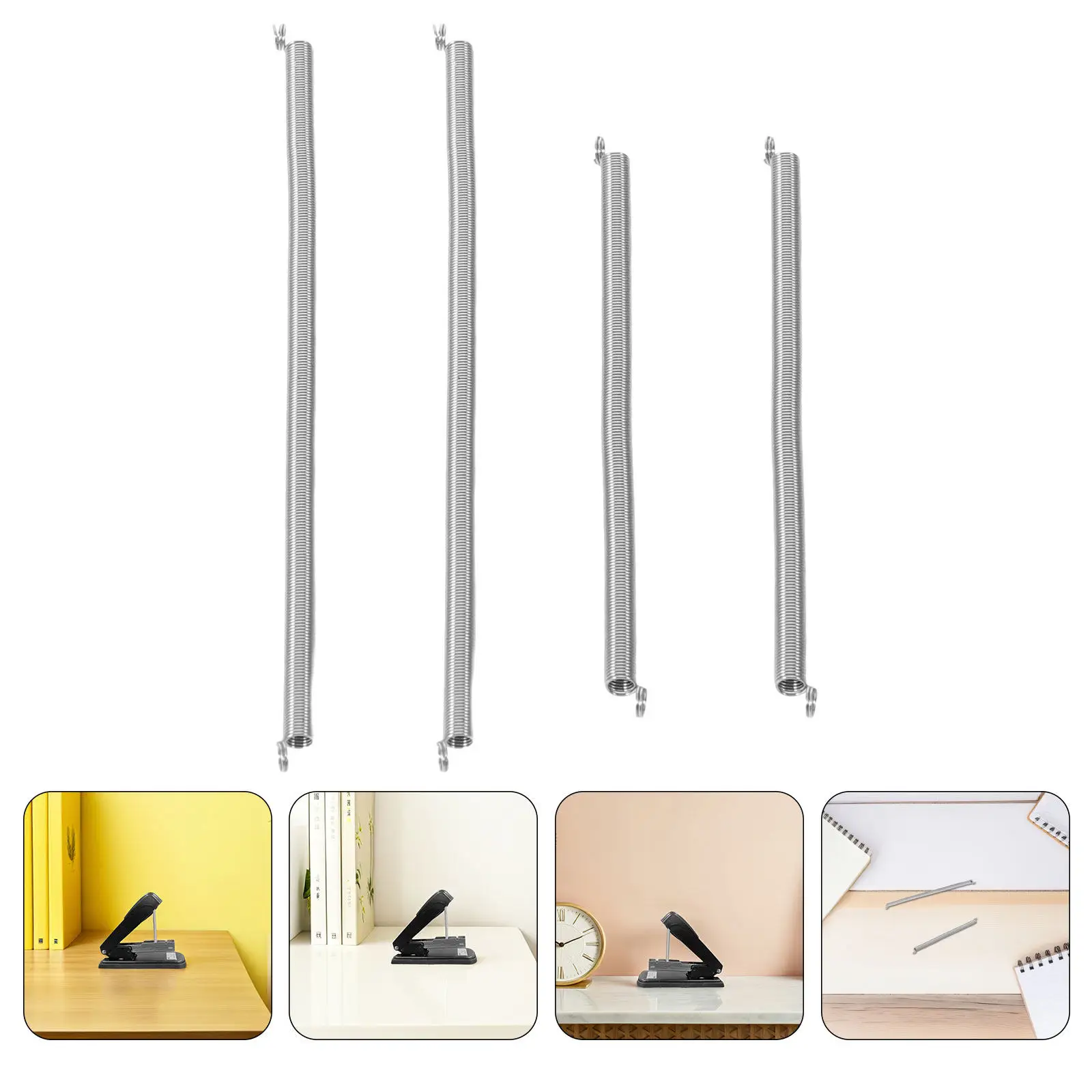 

4Pcs Small Metal Tension Springs Stainless Steel Hooked Wire Extension Spring for Universal Stapler Spring Replacement Heavy