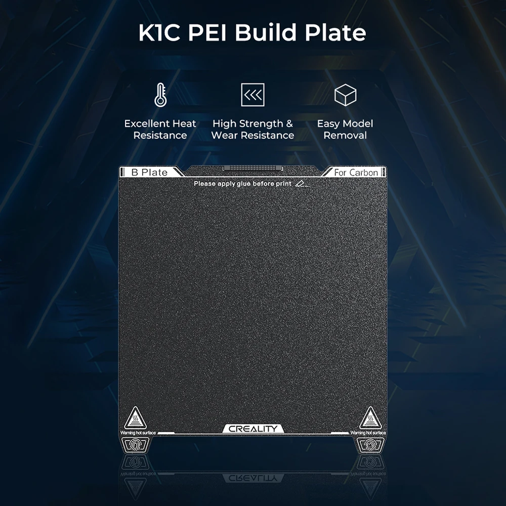 Creality K1C PEI Build Plate Heat Resistance High Strength 235x235mm Printing Platform Without Soft Magnetic Sticker