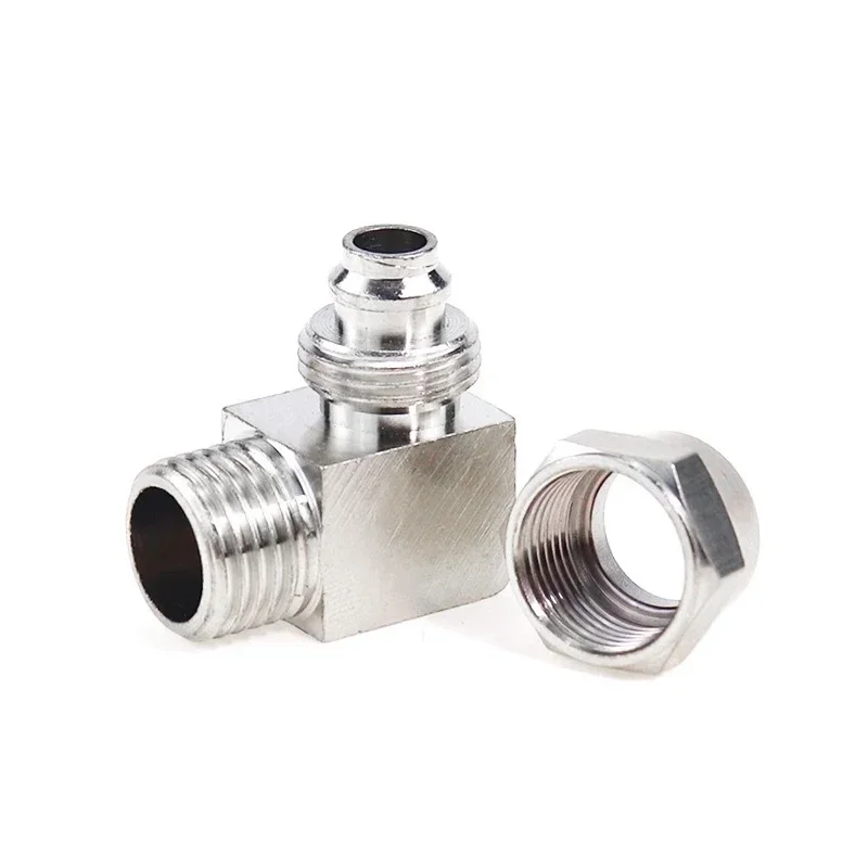 10 PCS PL Quick Fastening Brass Nickel Plated Elbow Connector for Pneumatic 1/8\