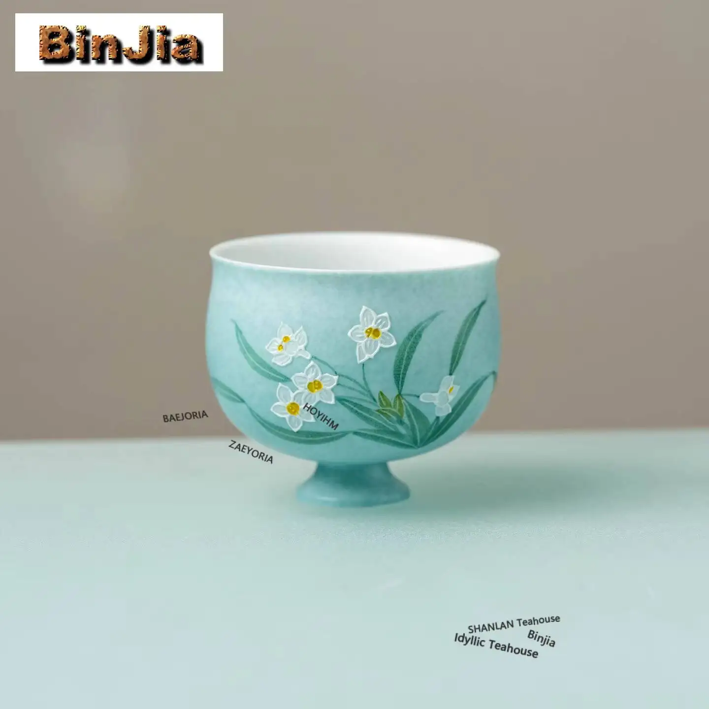 110ml Hand-painted Daffodil Teacup Handmade Tea Bowl Beautiful Tea Cup Tea-tasting Personal Cup Jianzhan Master Cups Teaset