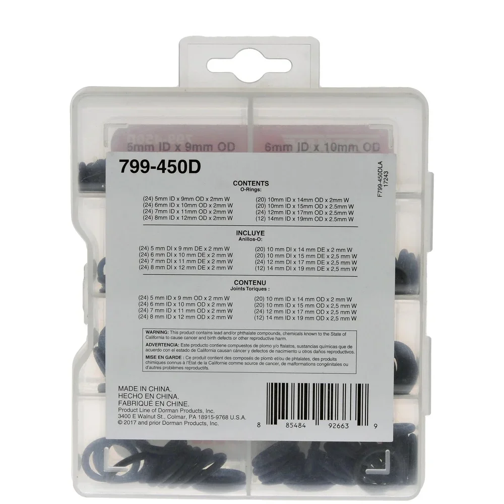 799-450D مجموعة مطاطية متنوعة بحلقة دائرية 172 قطعة أختام بديلة متينة لإصلاح المركبات جودة موثوقة #4