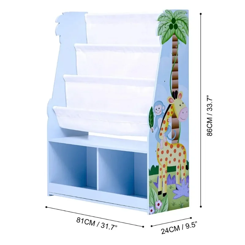 Sunny Safari Kids Book Display Storage Cabinet