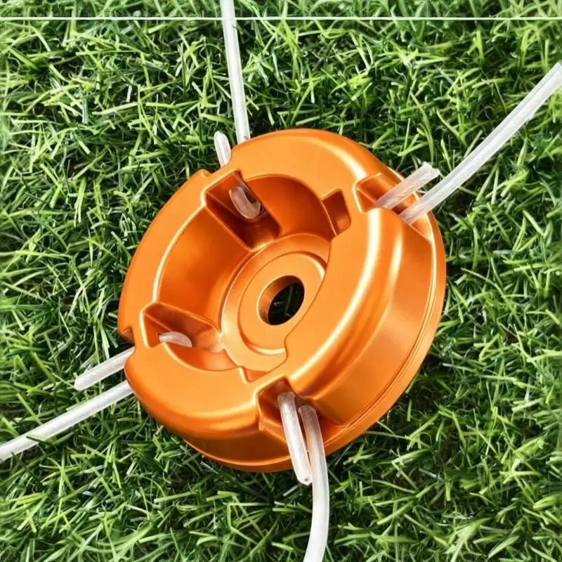 Universal Steel Wire Lawn Mower Head Rope Through Hole Grass Trimming Head for Farm Garden Yard Weed Pruning