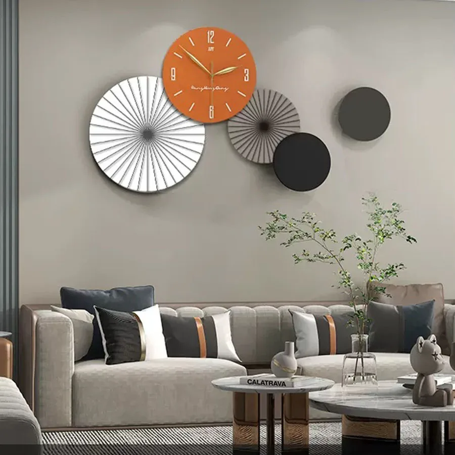 

Gift Home Wall Clock Decoration Elegant Art Unique Round Living Room Wall Clock Piece Colorful Designer Silent Reloj Room Decor