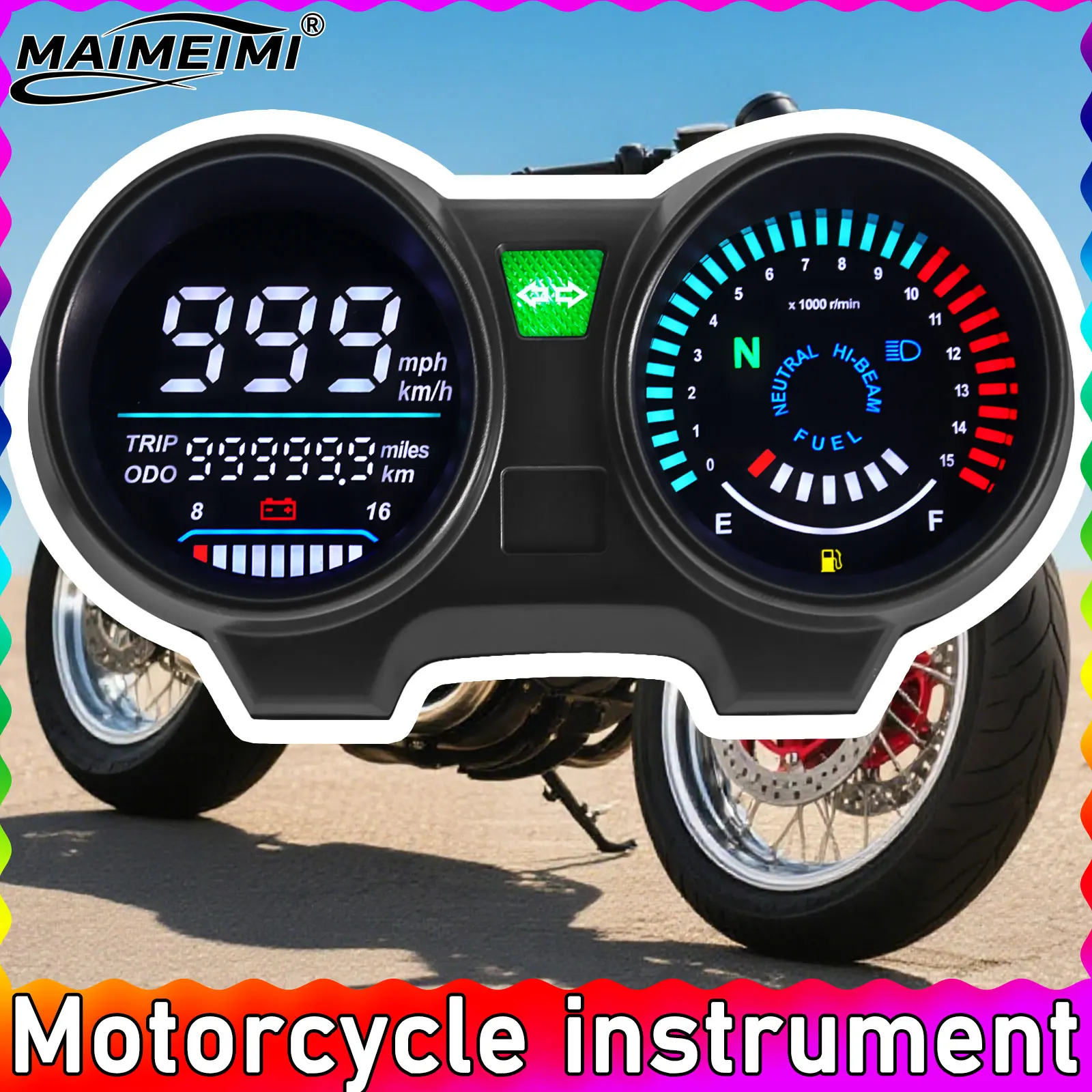 ledデジタルバイクスピードメーターダッシュボードオドメーターrpmメーター-ホンダ-ブラジル-cg125-2000～2008-ファン125-タイタン125-2013用