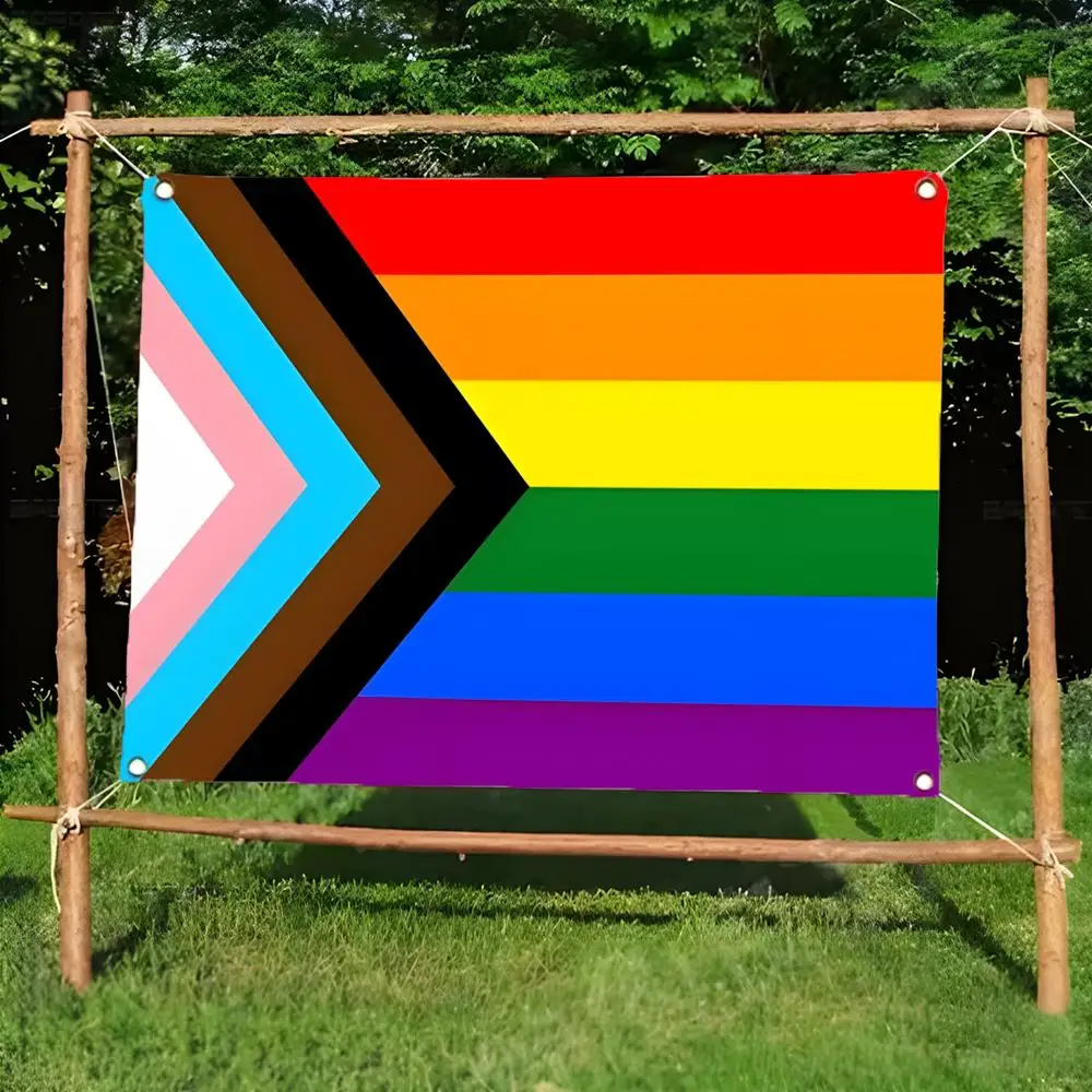 Inclusive Evolving P-Progress Pride flag Flags Borderless four-ring ornament indoor outdoor decoration effortless to hang
