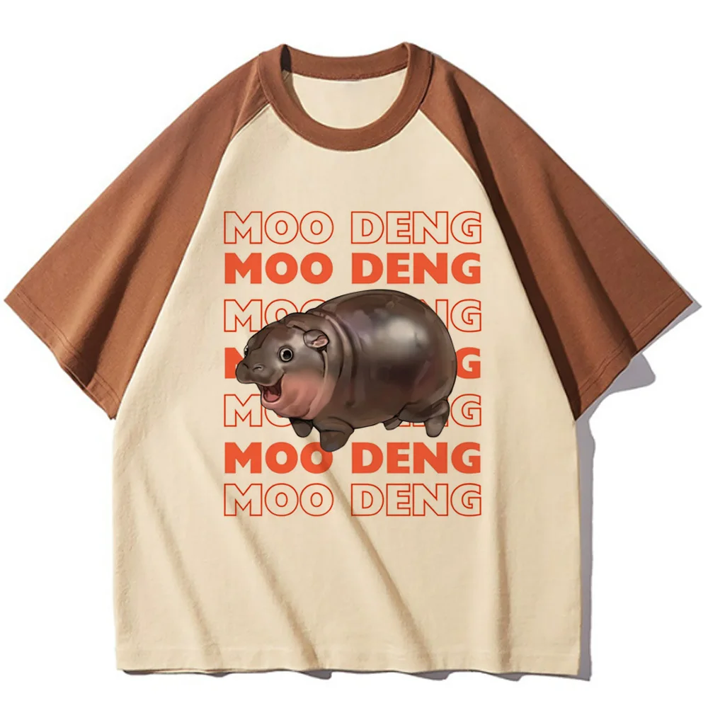 Moo Deng t-shirt women aesthetic Pop Culture 2000s hip hop Colorful shirt Classic Vintage Graphic Psychedelic Retro streetwear