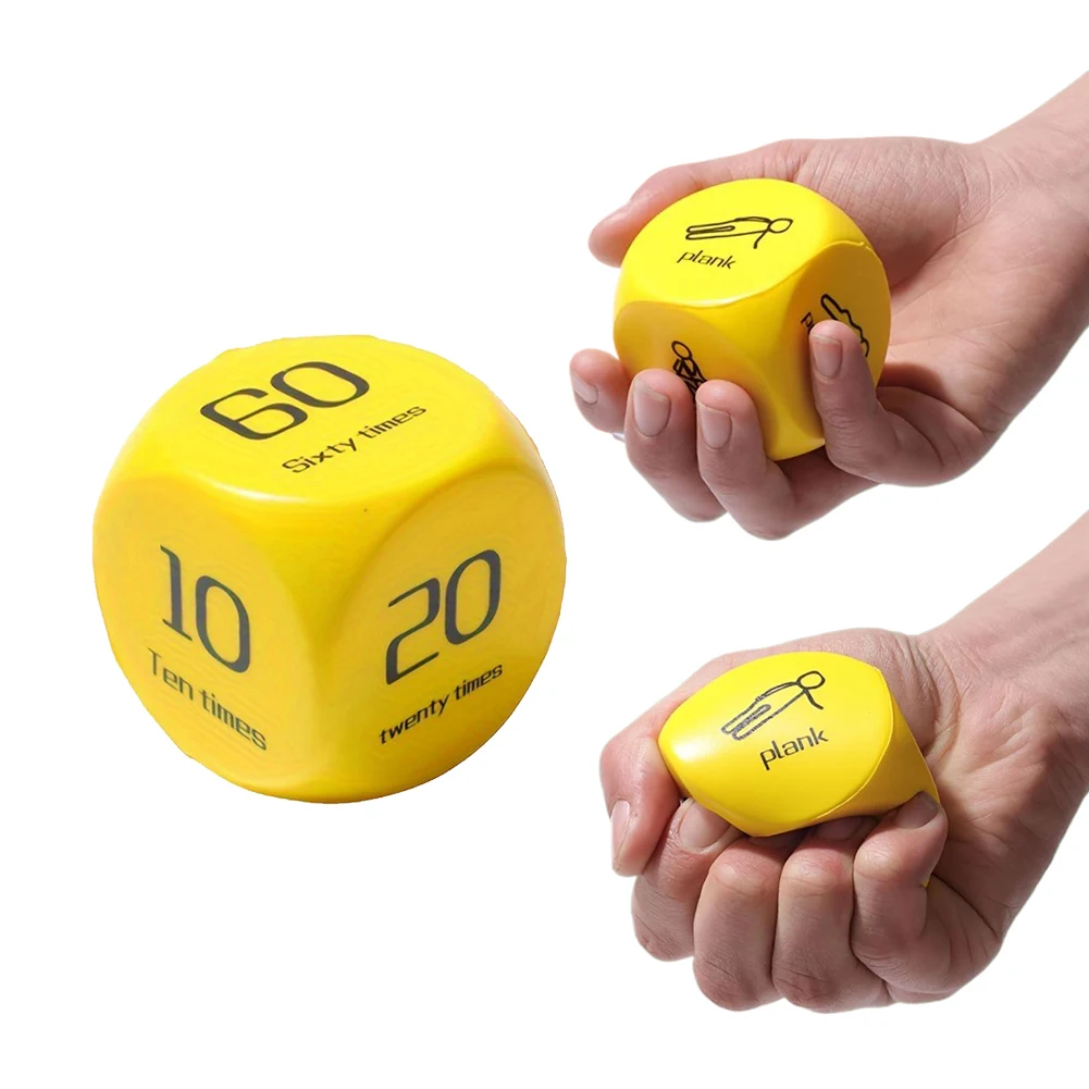 2Pcs Fitness Dice Sports Dice 6-Sided Workout Dice Plank/Push-up/Sit-up/Jump/Lunge/ Group Fitness Game Dice for Group Fitness