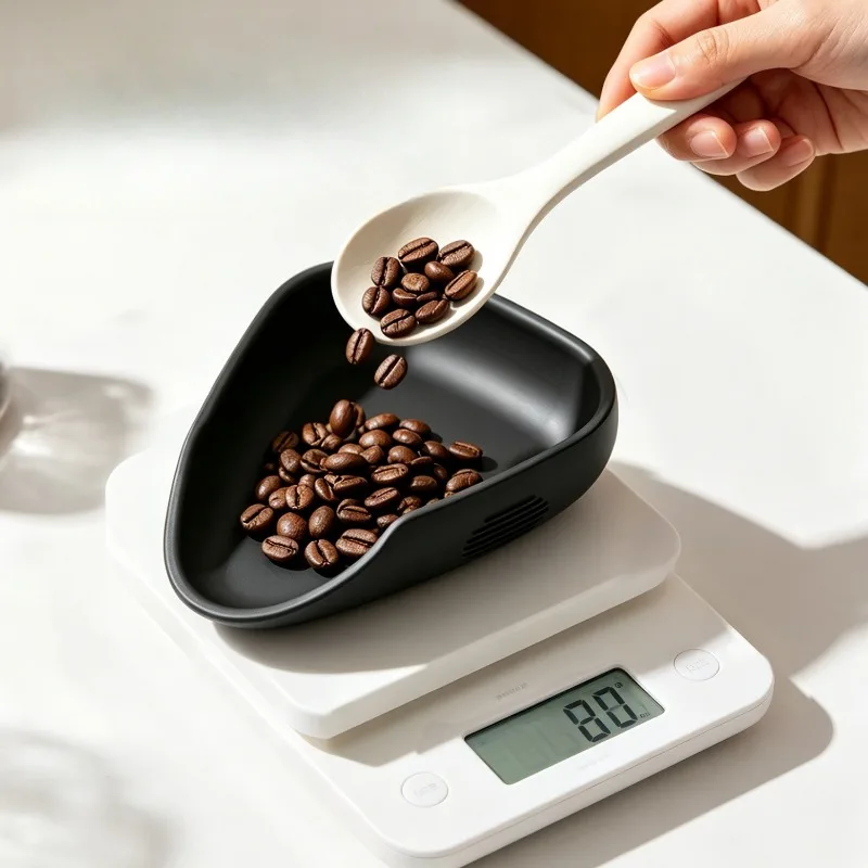 Coffee Bean Dosing Tray, Silicone Coffee Bean Weighing Dish for Espresso, Small Scoop Plate for Home Barista, Coffee Accessory