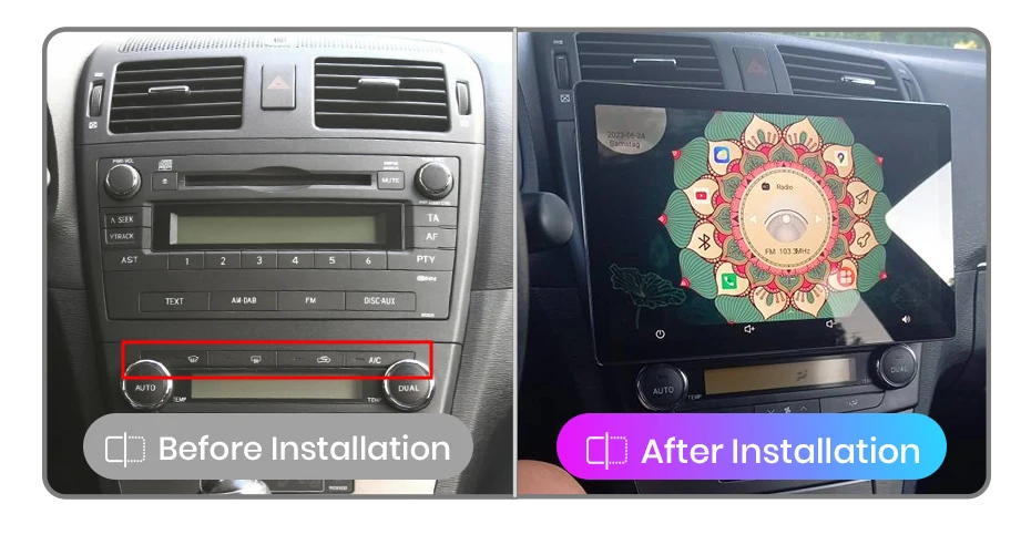 Junsun V3 Plus 2K Kabelloses CarPlay Android Auto Intelligentes Autosystem für Toyota Avensis T27 2008-2015 Multimedia Autoradio – Detail 2