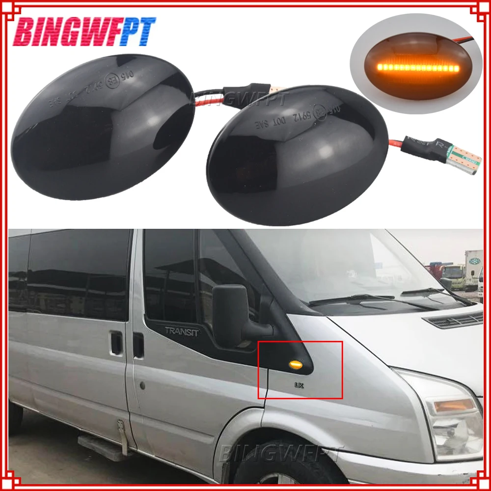 LED Dynamic Side Marker Turn Signal Blinker Flowing Water Flashing Lights For Ford Fiesta MK4 MK5 Mondeo MK1 Explorer 2 Transit