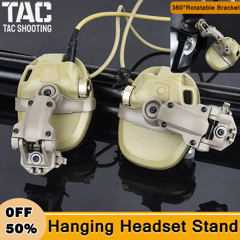 Tactics Hanging Headset Stand Accessory 360° Rotatable Bracket Adapt Wendy FLUX Helmet FAST Helmet Outdoor Hunting AMP Earphones