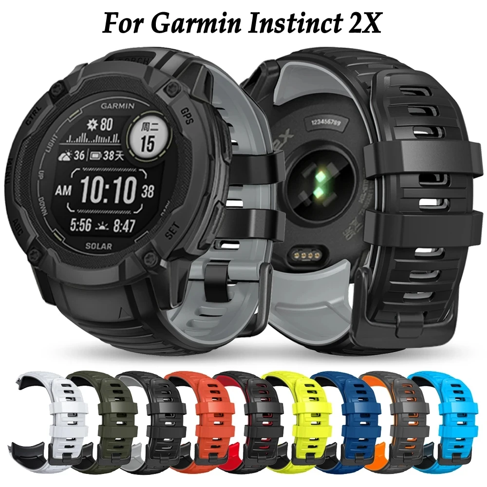 

Ремешок для часов Garmin Instinct 2X, силиконовый сменный Браслет для умных часов на солнечной батарее, аксессуары для часов