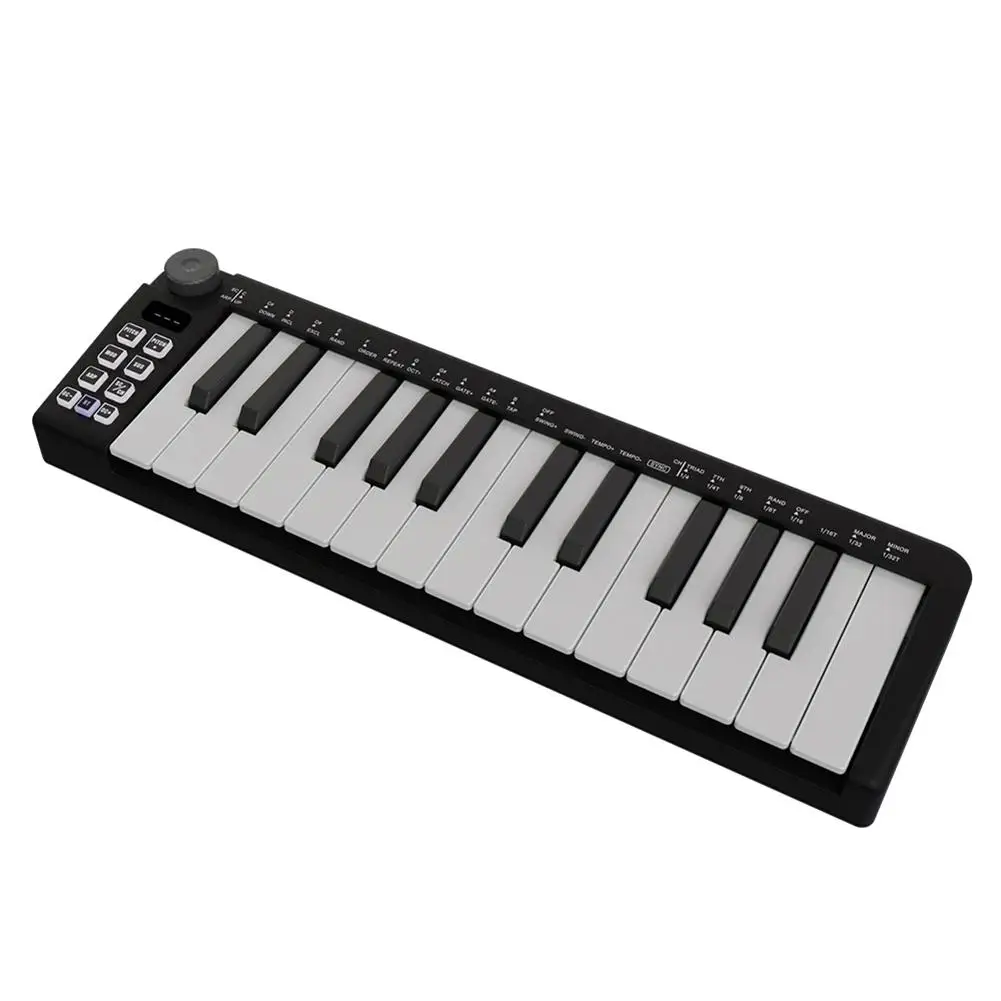 

25 Key USB MIDI Keyboard Controller Mini Portable Keyboard Controller With Smart Chord Scale Modes Arpeggiator for Music