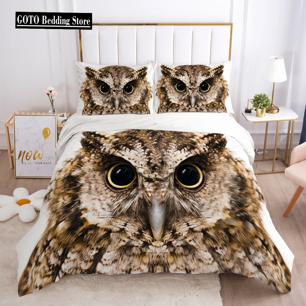 

luxury Golden Owl 3D Comfort Covers Bedding Sets Quilt Duvet Cover Pillowcase Bedclothes Home Textiles Bedroom BedSet Bedspread