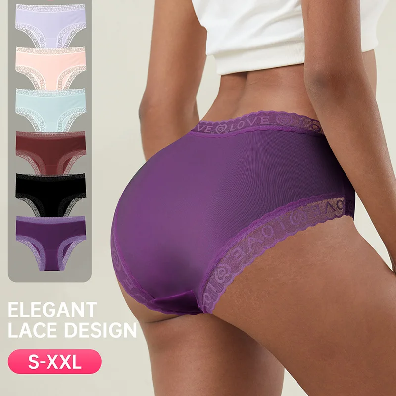 Женские треугольные брюки из молочного шелка со средней талией Tem Source, гладкое и дышащее, европейское и американское женское нижнее белье