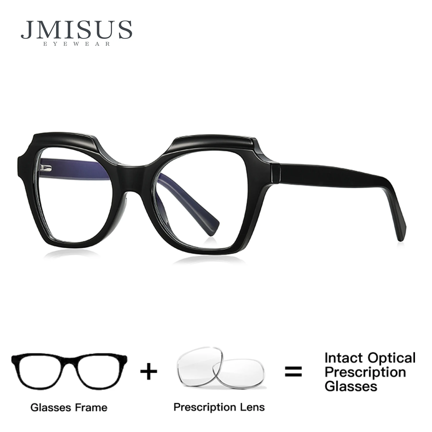 

JMISUS Custom Made Progressive Glasses Women Vintage Square Shape Blue Light Blocking Photochromic