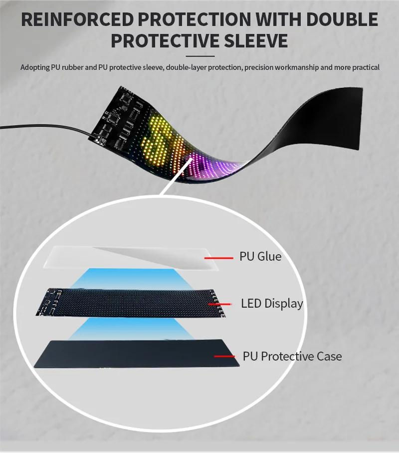 LED Luminous Matrix Pixel Panel 5V USB Bluetooth App Control Customizable Text Doodle Scroll Animation for DIY LED Sign
