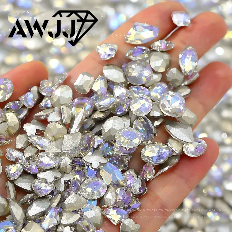 ผสมสี DROP Heart รูปผีเสื้อชี้ด้านล่างตกแต่งอัญมณีใช้สําหรับต่างหูสร้อยคอเครื่องประดับเล็บอุปกรณ์เสริม