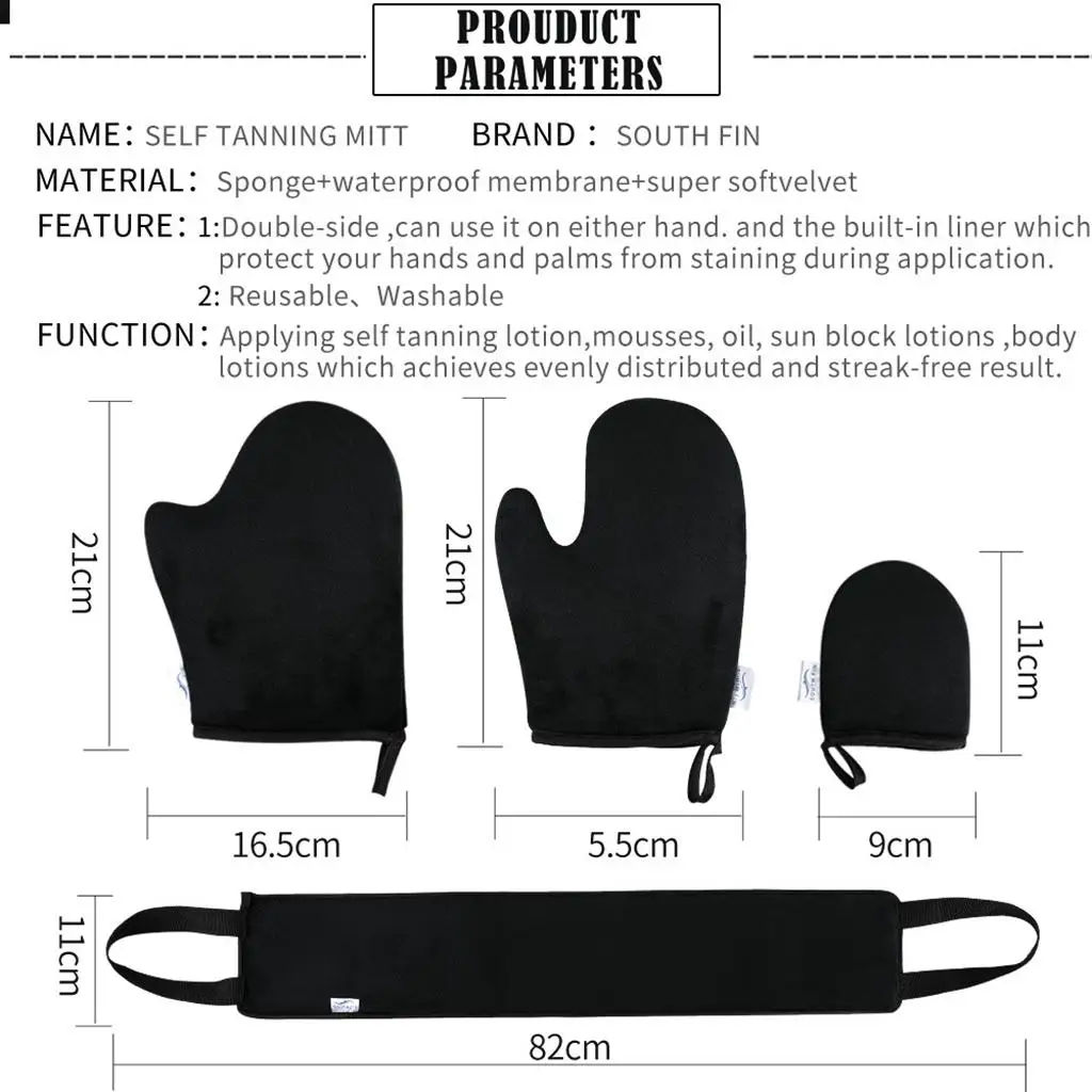 مجموعة قفازات دباغة ذاتية قابلة لإعادة الاستخدام مكونة من 3 قطع