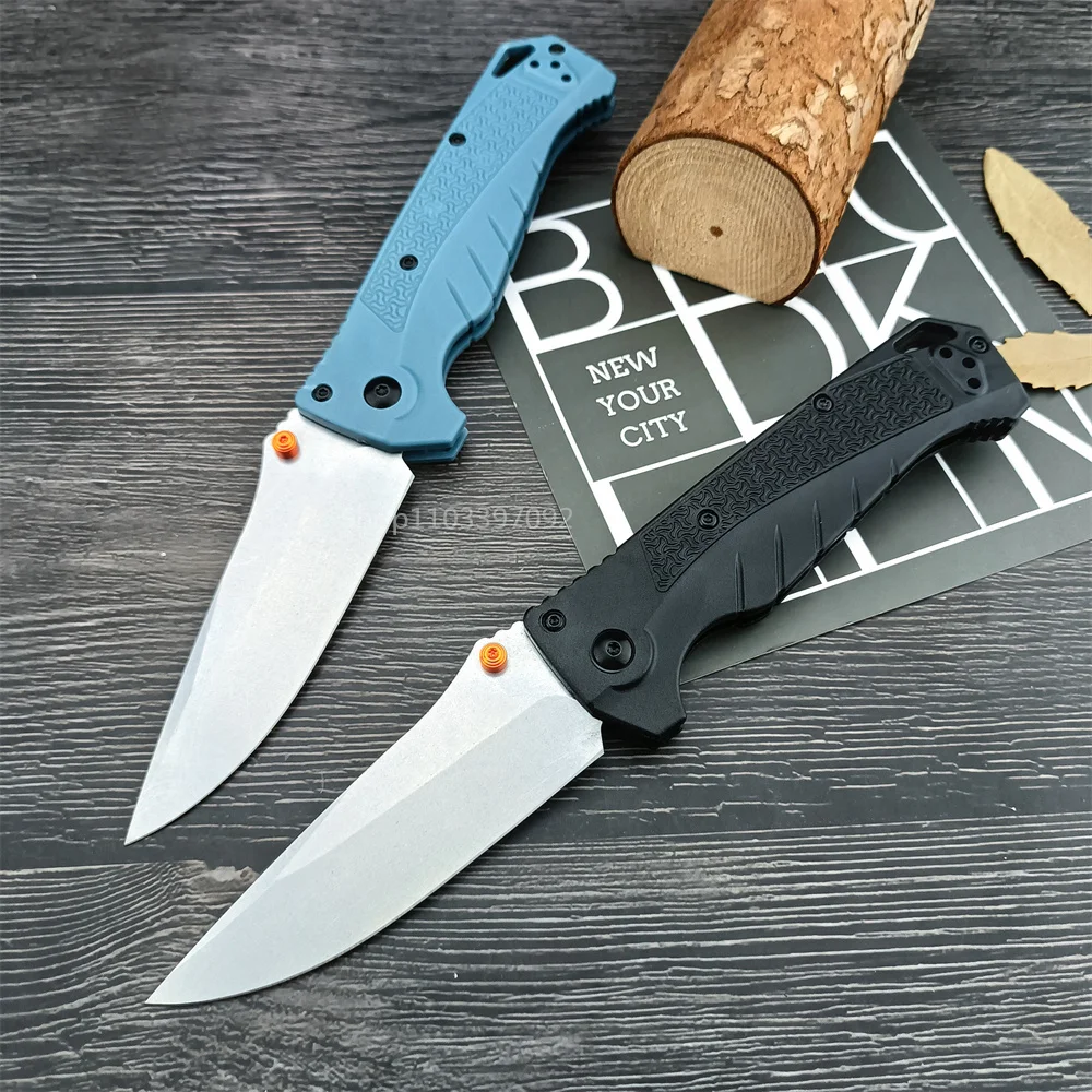 BM Adira 18060 Assisted Folding Knife 9Cr18Mov Stonewash Finish Blades Deep-carry Pocket Clip Survival Rescue Hunting EDC Knives