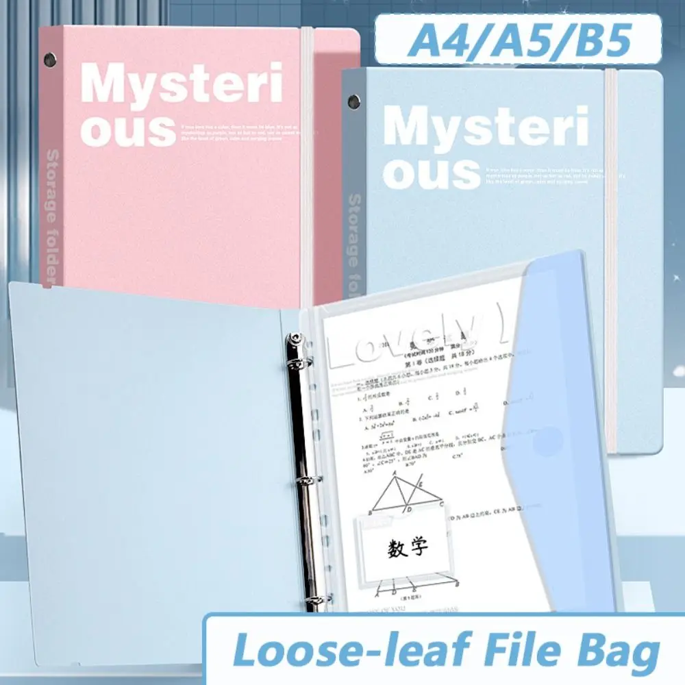 Simple Loose Leaf A4 File Folder Detachable Transparent Data Booklet Students Stationery File Bag Students