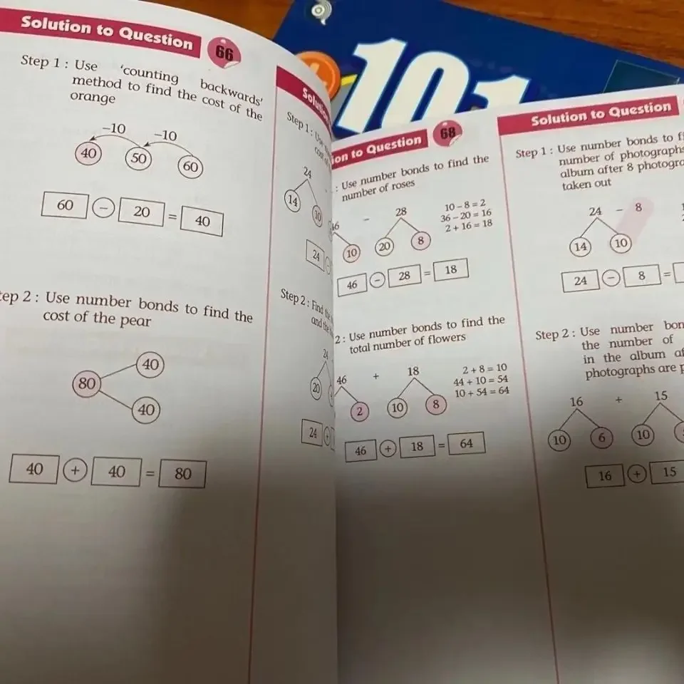 6 Books/Set SAP 101 Challenging Maths Word Problems Singapore Primary School Grade 1-6 Math Teaching Practice Book Textbook