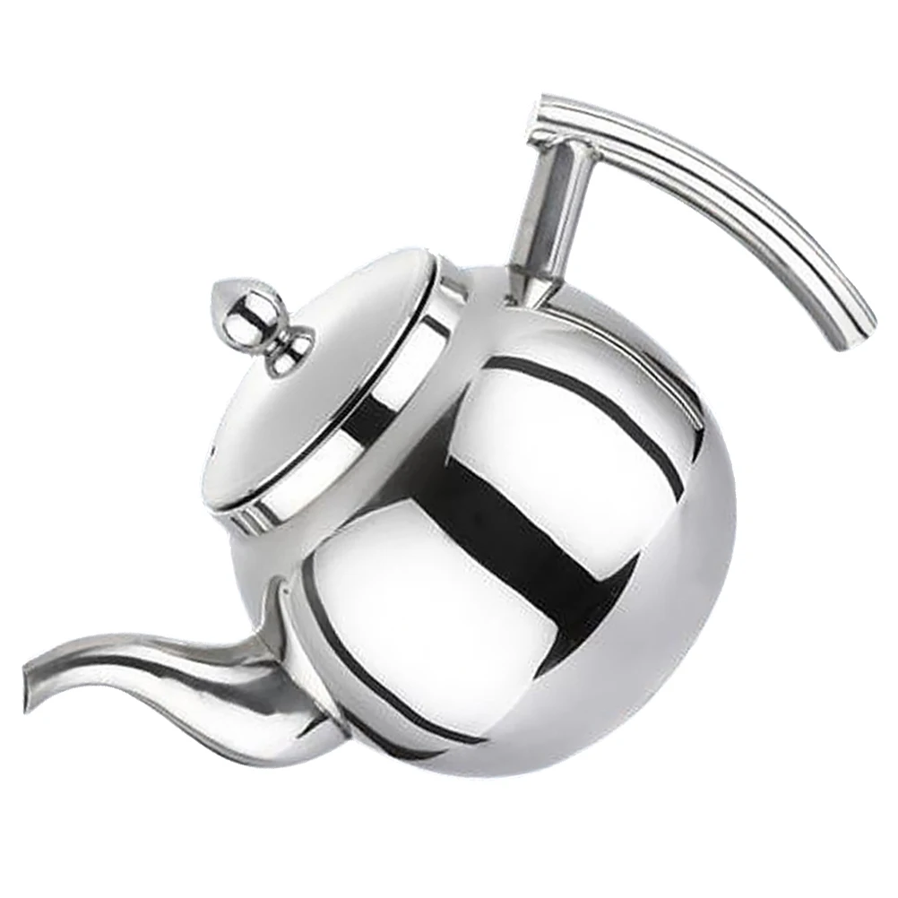 

Bend Mouth Teapot with Infuser Kettle Metal Brewer for Loose Strainer Stainless Steel