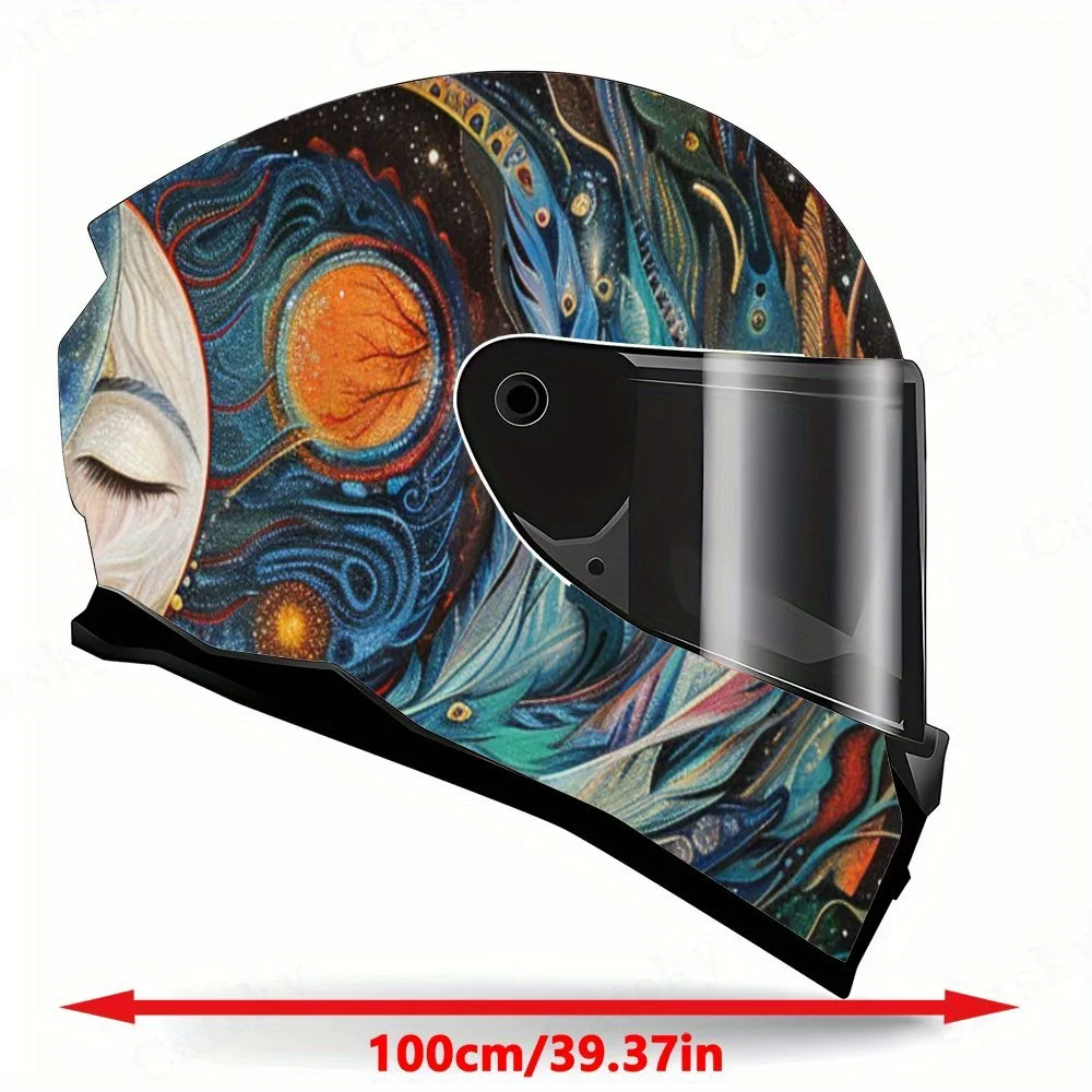 Sacred and exquisite planetary symbiote motorcycle vinyl wraps helmet decal,self-adhesive waterproof helmet decoration,universal