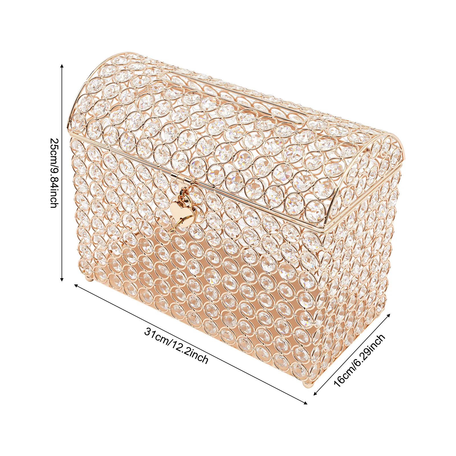 Porta-cartões dourado de 31×16 - Wedding Card Box avaliação e preço