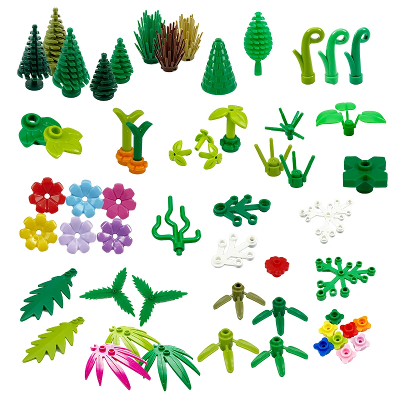 Moc Blocks Plants Garden DIY Enlighten Building Blocks Block Bricks Compatible with Assembles Particles 10884 3741 30093 2417