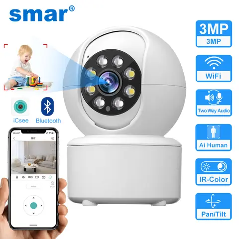 HD 3MP Wireless IP Camera with Tracking smar