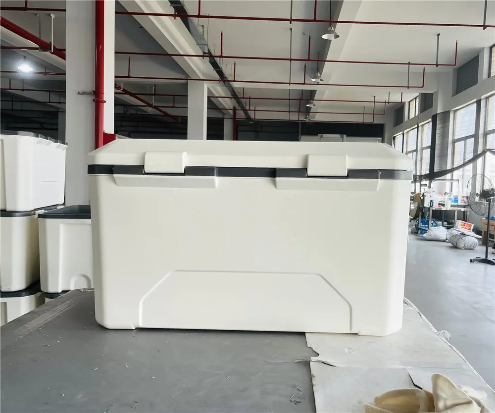 

Customized Color 120 Qt Bio Food Grade Jumbo Ice Chest Containers Large Volume Fishing Camping Cooler Box Hard Cooler Box