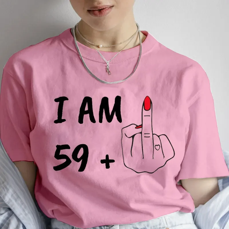 60th Birthday Shirt for Women Clothing I Am 29  39 49 59 Plus Middle Finger Fashion Y2k Graphic Tops Summer Short Sleeve Tees