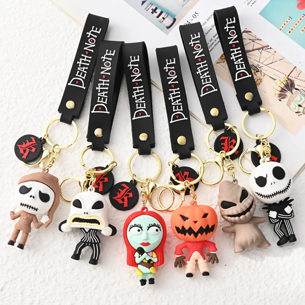 Disney Christmas Eve Keychain Jack Skellington Action Anime Figure Keychain Cartoon Doll Toys Car Backpack Keyring Pendant Gifts