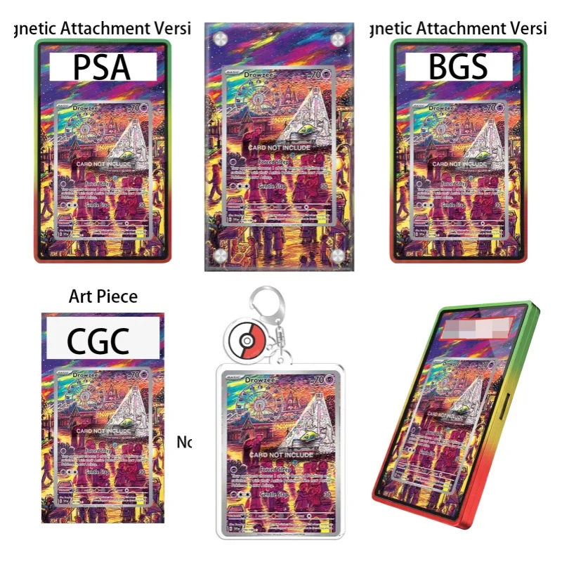 Étui de protection en acrylique recyclable pour porte-clés, avec affichage artistique pour les fans d'anime Pokémon Paldea Evolved Drowzee, cadeau pour les fans d'art
