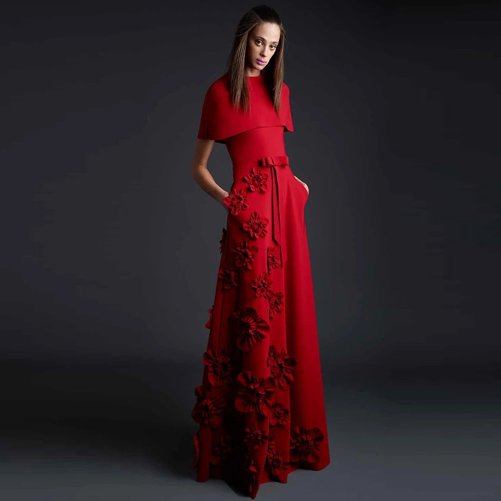 

Serendipity Crepe Evening Dress فساتين سهرة Luxury Appliques Custom Made High Neck Fashion Cocktail Prom Gown For Sexy Women