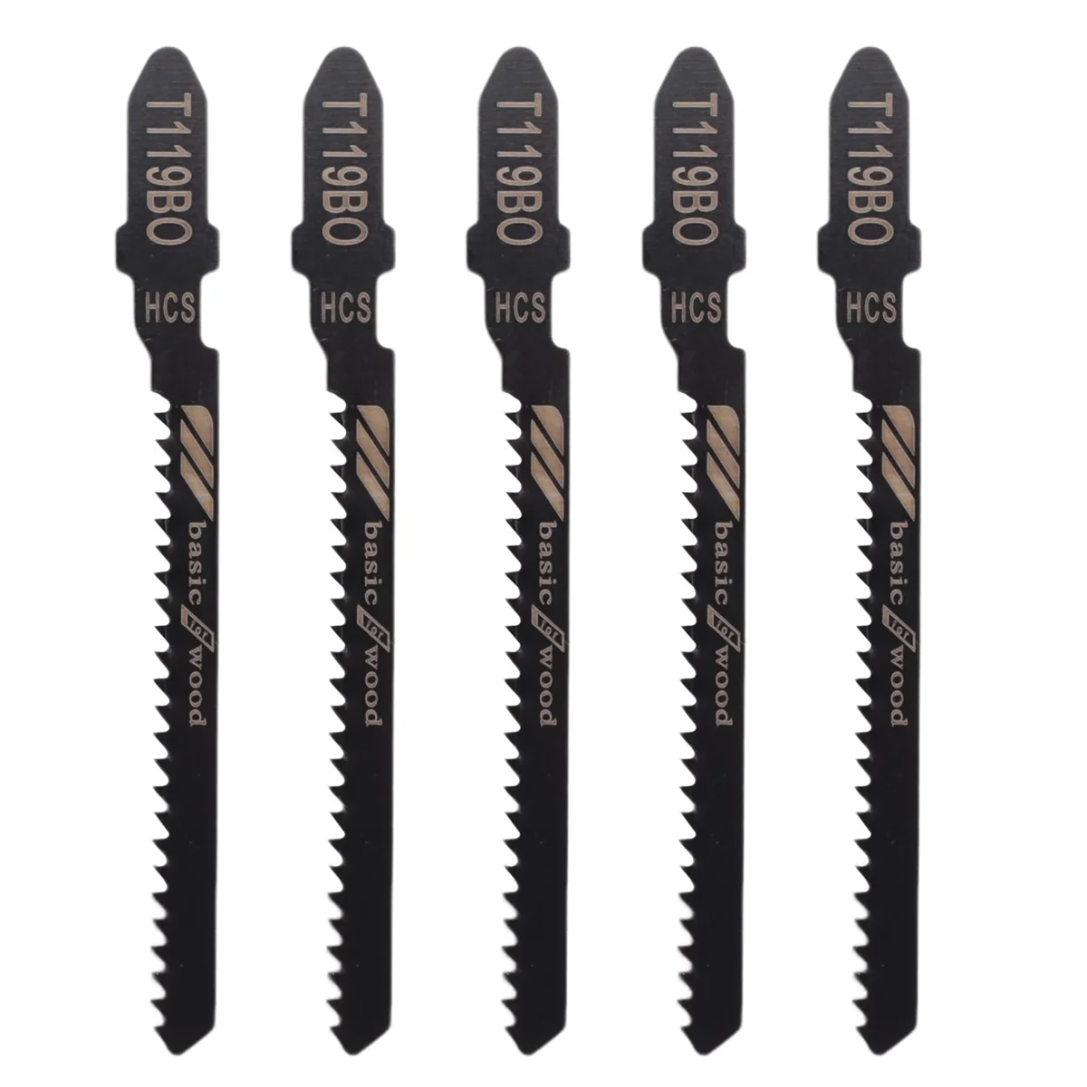 2025+20-Piece T119BO 12 TPI Assorted T-Shank Scrolling Jig Saw Blades Set for Precision Cutting Wood