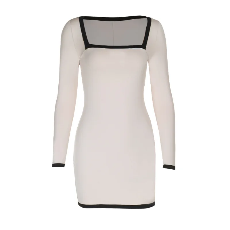 2025 New Model, European and American Temperament Slim-fitting Long-sleeved Lace Lace Hip-wrapped Mini Dress Women Cw36482