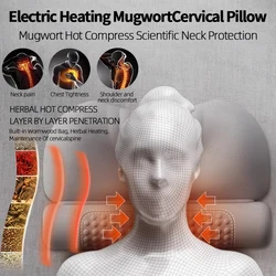 Almohada de moxibustión para cuello, Masajeador de vértebra Cervical, Masaje relajante corporal, Masajeador de cuello, almohada