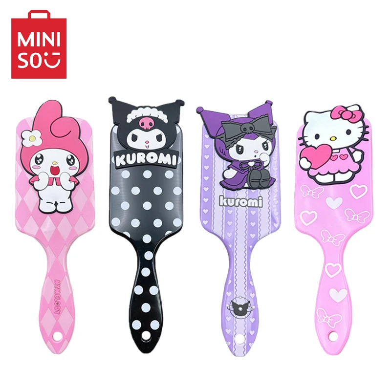 

Miniso Hello Kitty Kuromi Melody Air Cushion Combs Sanrio Anime 3D Massage Comb Hair Brush Haircare Hairdressing Tool Girl Gifts