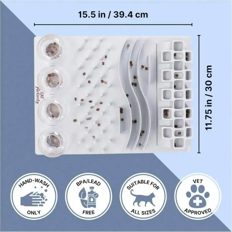 TRIXIE Fun Board, Juego de Estrategia para Gatos, Juguete de Rompecabezas, Dispensador de Golosinas, Juego Interactivo, Estimulación Mental