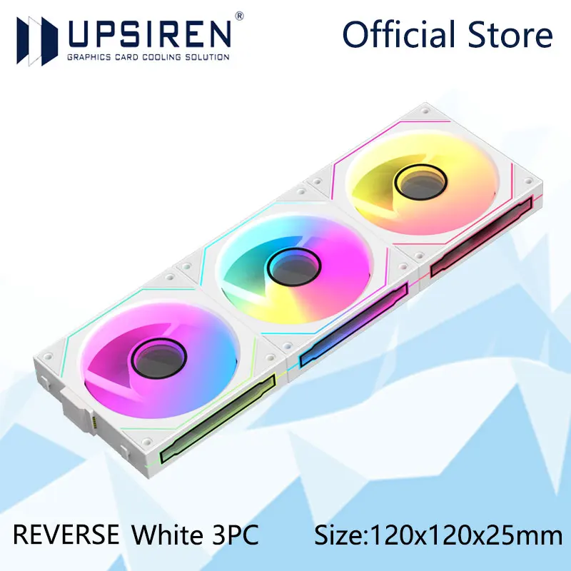 UPSIREN WF-2 Free Wire-Splicing Chassis Fan 12CM 5V 3pin ARGB/4pin PWM Large Air Volume Case fans 47.2CFM/800-1800RPM/30dBA