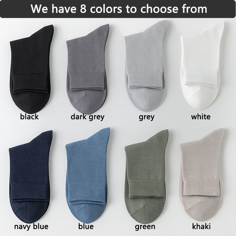 ZTOET Herrensocken aus gekämmter Baumwolle, Herbst/Winter, schwarz, Business-Langsocken, atmungsaktiv, hohe Qualität, neue Herrensocken, Übergröße EU38-45 – Detail 5