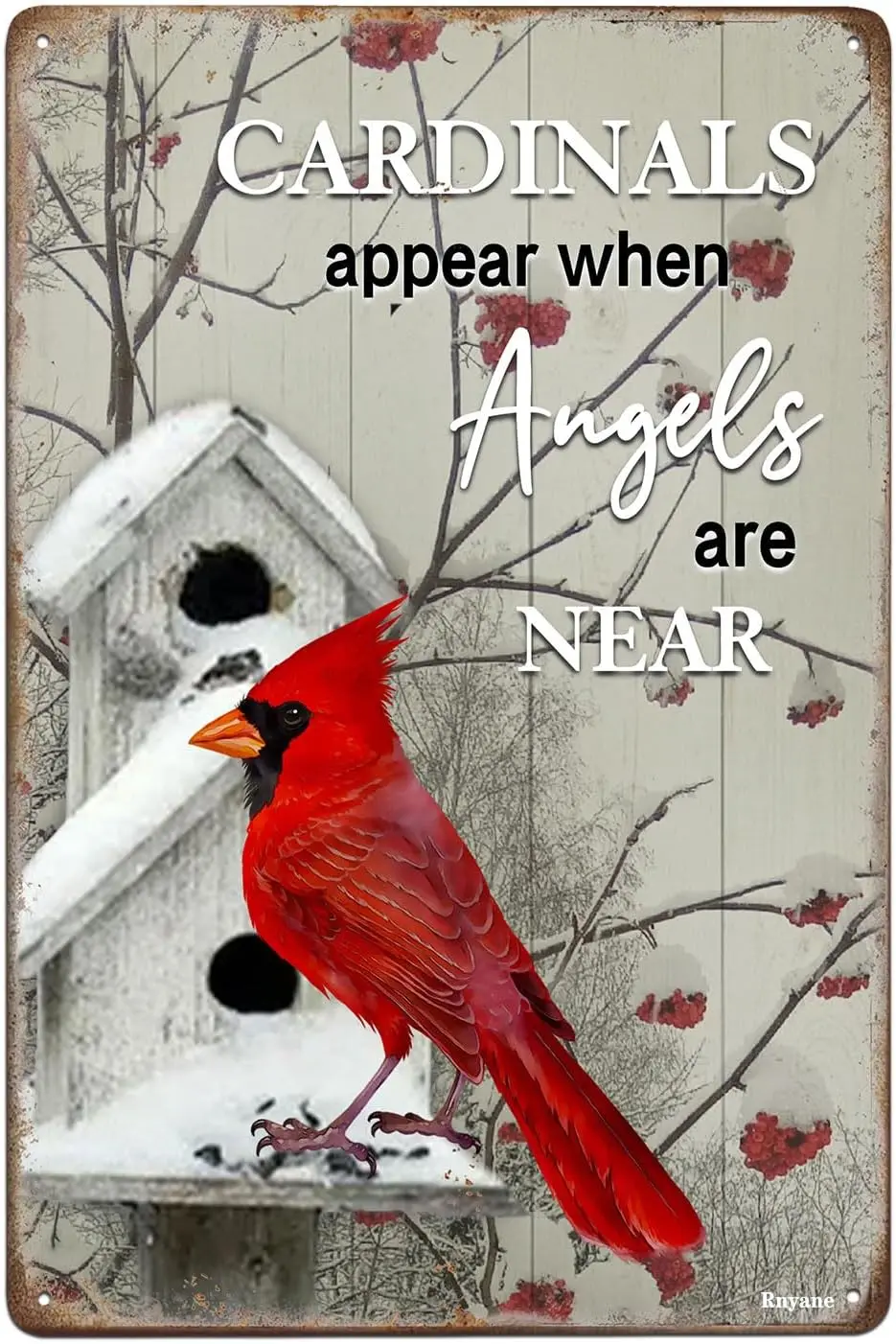 Cardinal Appear When Angle Are Near Tin Sign Vintage Art Wall Decor Sign  Home Kitchen Bar Patio Cave Funny Decor Metal Sign