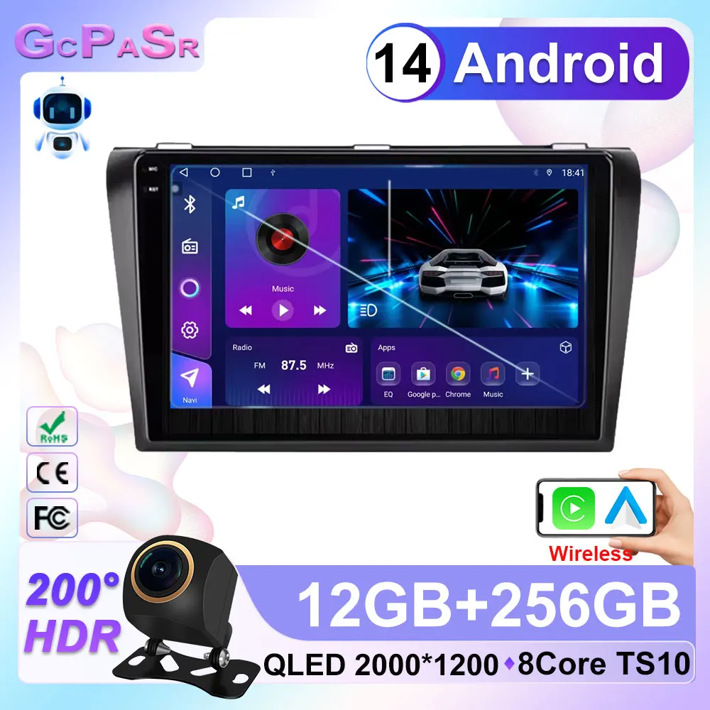 

Car Radio For Mazda 3 2004 2005 2006 2007 2008 2009 Multimedia Android 15 Player Carplay Stereo GPS 4G 2 din DVD BT Head Unit