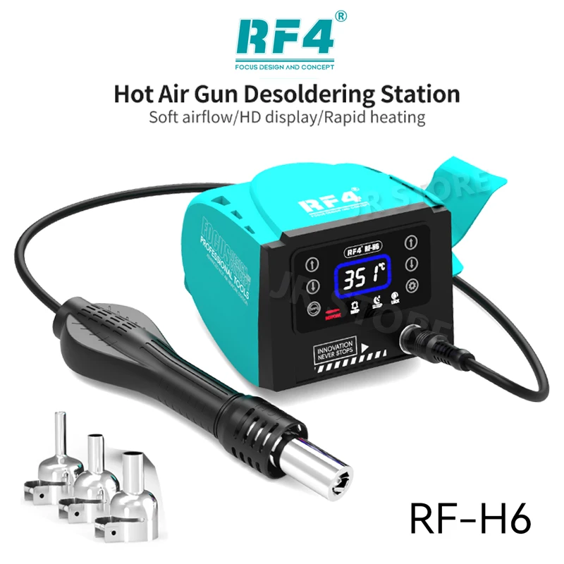 

RF4 RF-H6 Hot Air Gun BGA Rework Solder Station Heat Gun 110V 220V 600W Hair Dryer For Soldering SMD SMT Welding Repair Tool