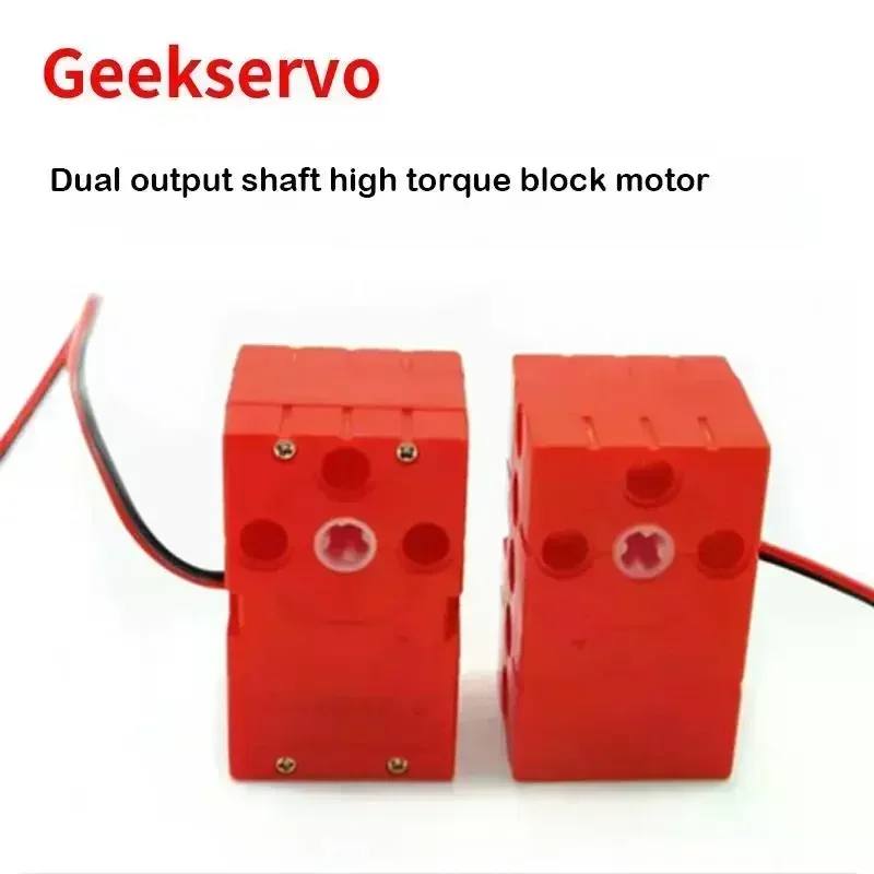 Geekservo 0.7/2KG Torque 360° Continuous Rotation Red/Gray Servo Dual Shaft Programmable Motor for Legoeds Arduino Microbit MOC